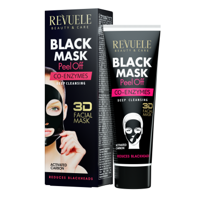 Маска для лица черная с коензином Revuele Black Mask Peel Off Co-Enzymes