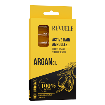 Активные ампулы Revuele Hair Care для волос с аргановым маслом