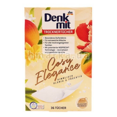 Салфетки для сушилки Denkmit с цветочным ароматом 36 шт