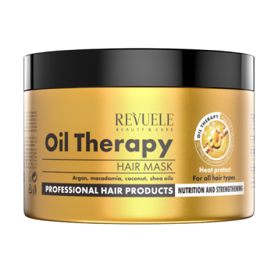 Маска для волос с аргановым маслом, макадамией, кокосовым маслом и маслом Revuele Oil Therapy