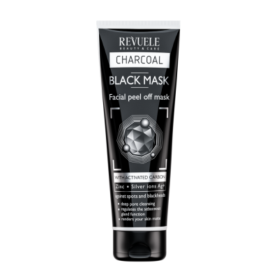 Черная маска-пилинг с активированным углем Revuele Peel Off Active Charcoal Black Facial Mask
