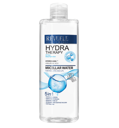 Мицеллярная вода 5 в 1 для лиц, век и губ Revuele Hydra Therapy Intense