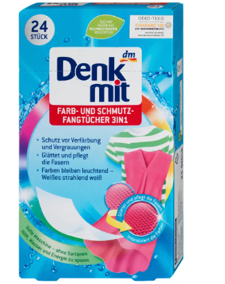 Салфетки для стирки Denkmit Fahr-und schmutz 3in1 цветных вещей