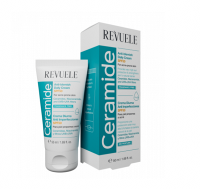 Крем ежедневный против пигментации лица с керамидами Revuele SPF50