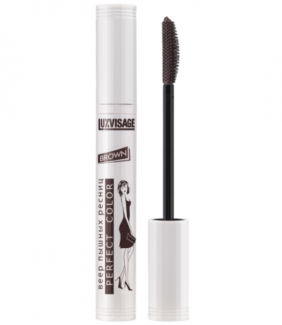 Тушь для ресниц коричневая Perfect Color Веер пышных ресниц LUXVISAGE