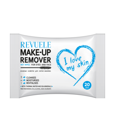 REVUELE Влажные салфетки для снятия макияжа I LOVE MY SKIN для глаз и лица